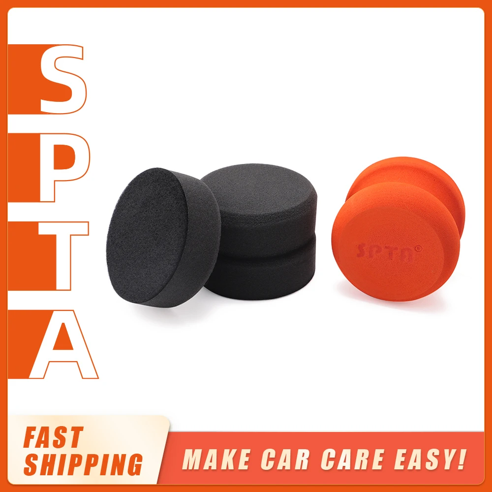 SPTA Tire Shine Applicator, 6Pcs Foam Applicator Pads, Round Shape Side  Pressing Hand Polishing Sponge Pads Kit Tire Shine Applicator Pad Tire