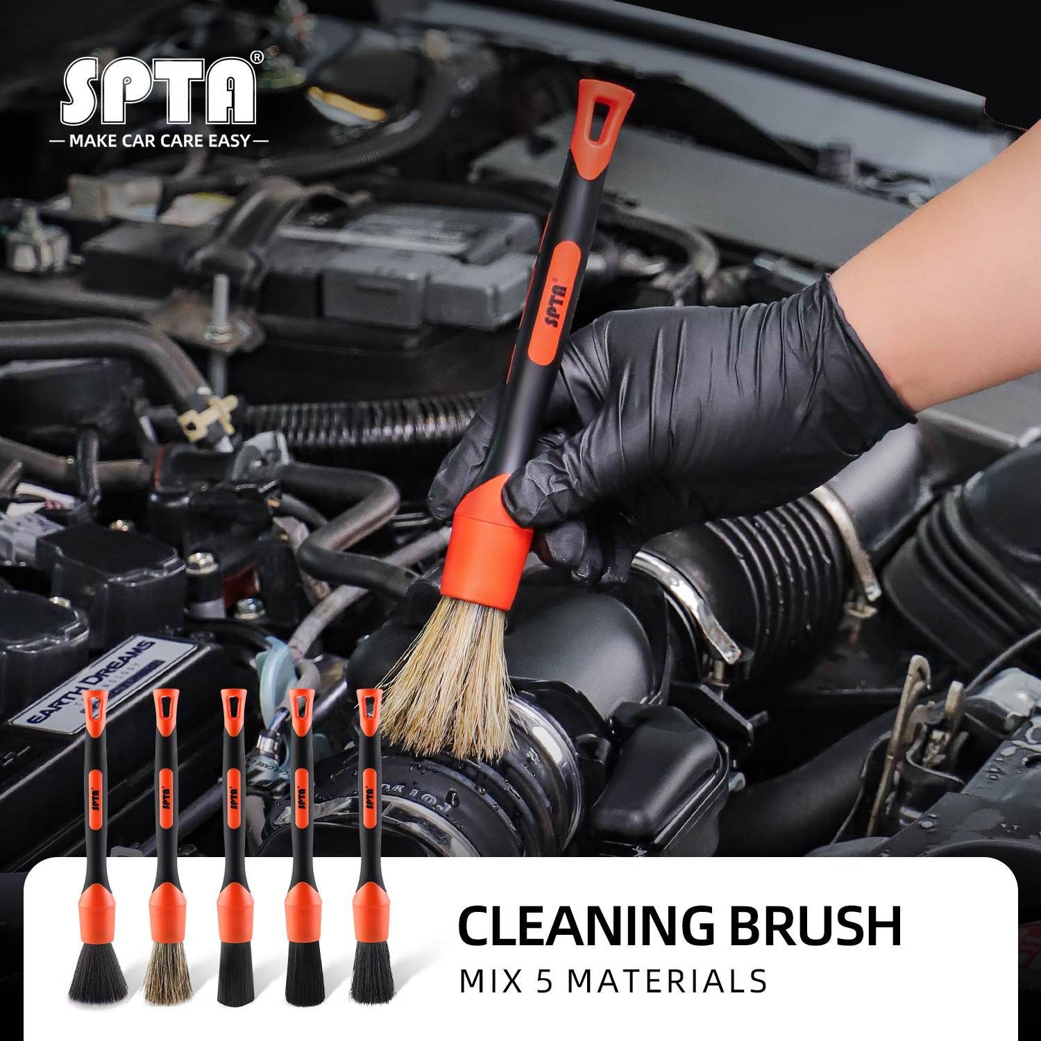 SPTA Ultra-Soft Detailing Brush Auto Interior Detail Brush With Synthetic Bristle  Car Dash Duster Brush