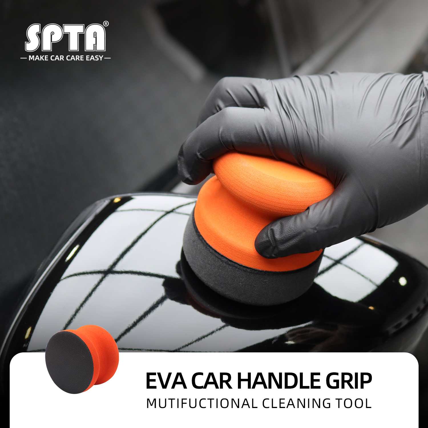 SPTA 3 Inch EVA Car Handle Grip For Tire Wax Applicator Pad Sponge