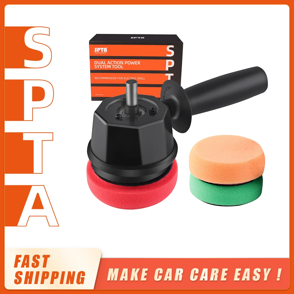 SPTA 3Inch 75mm Electric Mini Car Polisher Random Orbit Dual Action  Polishing Machine with Sponge Pads Kit Waxing - AliExpress